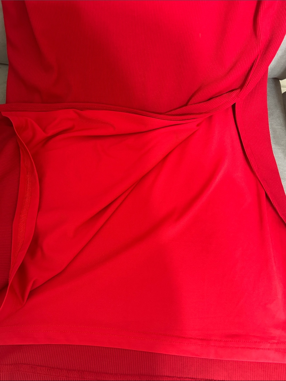 PrettyGarden Ribbed Red Strapless Summer Dress Sz M NWT length 46’ - Picture 4 of 9